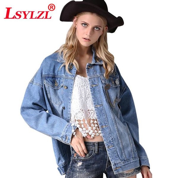 

весна осень сыпучие крупногабаритные denim куртка женщин 2020 мода boyfriend женские джинсы куртки осень повседневный пальто для дам b563, Black;brown