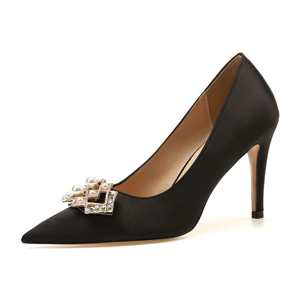 

baoyafang 2020 новые женщины прибывают большие свадебные вечеринки невеста высокие дамы носить обувь насос женщина мода cl0v, Black