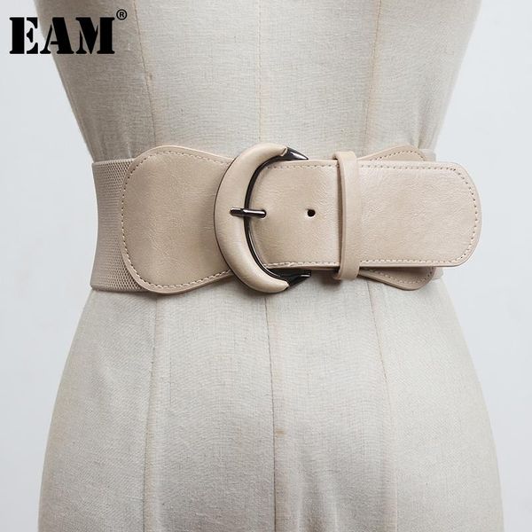 

eam] pu leather apricot brief elastic wide long belt personality women new fashion tide all-match spring autumn 2020 1da654, Black;brown