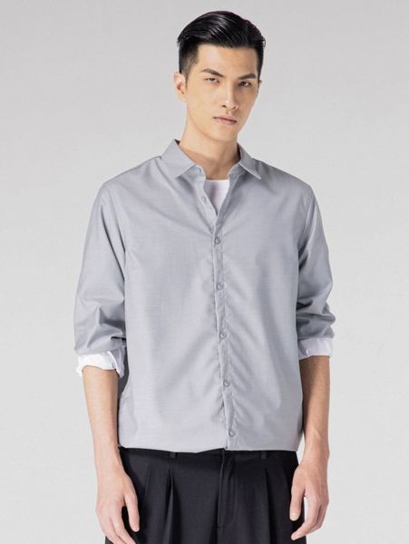 

men solid button front shirt without tee w9ch#, White;black
