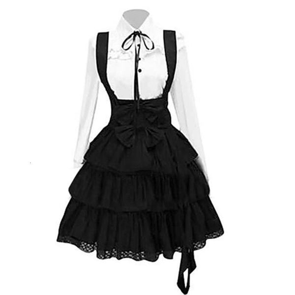 

vintage elegant party gothic summer women lolita dresses big size chic ruffles lace up bowknot retro princess female goth dress, Black;gray