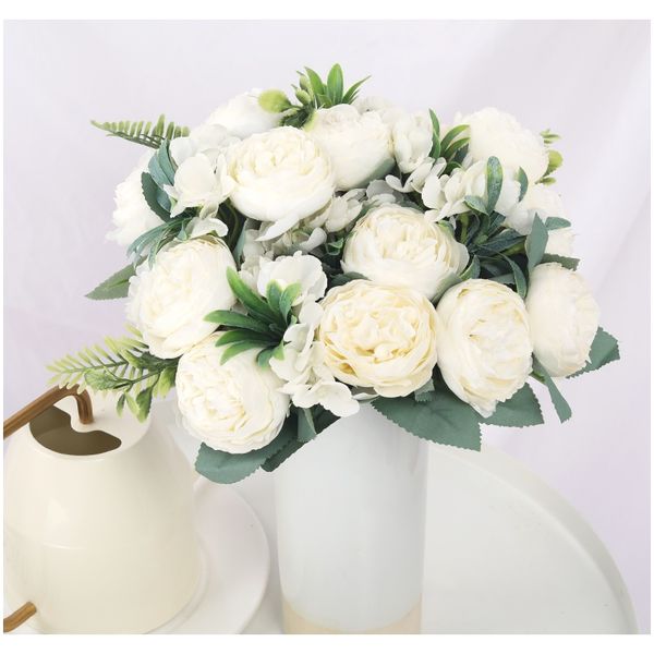 

искусственные цветы для украшения шелковый розовый пион марок букет высокого качества поддельных цветов рождественские дома свадебный декор