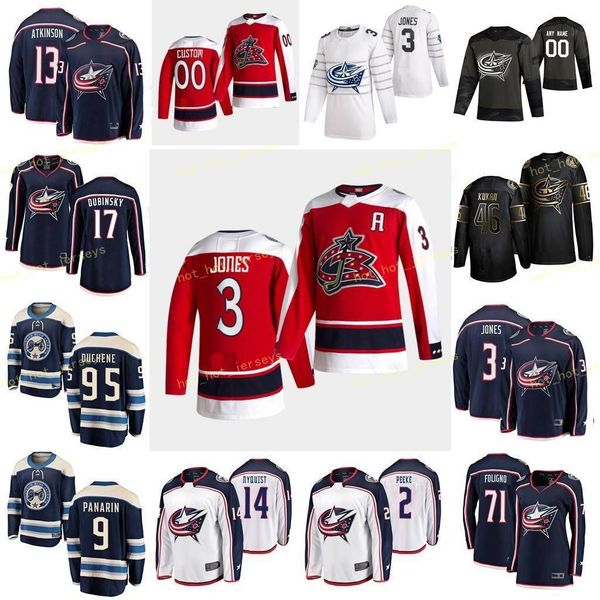 

custom columbus blue jackets korpisalo joonas 70 kukan dean 46 laine patrik 29 matteau stefan 23 merzlikins elvis 90 men women youth stitch, Black;red