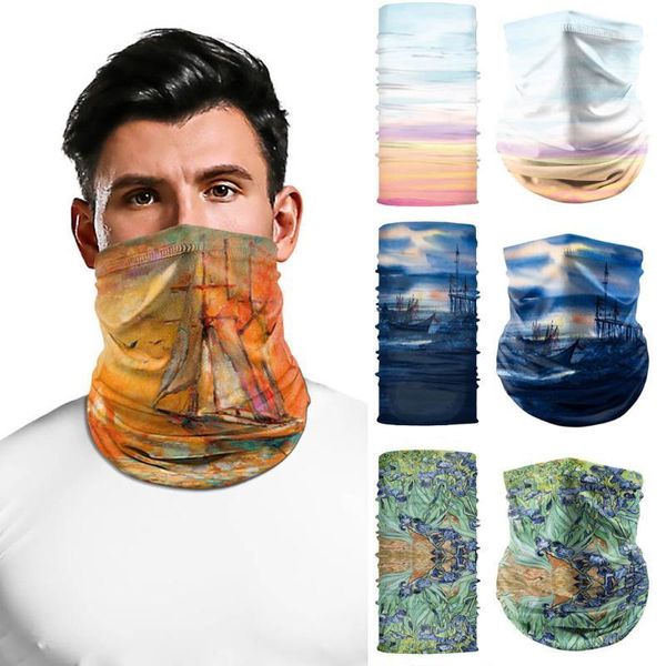 

outdoor windproof mask scarf wristband climbing hiking cycling skiing fishing headwear camouflage bandana neck scarves wraps1, Black