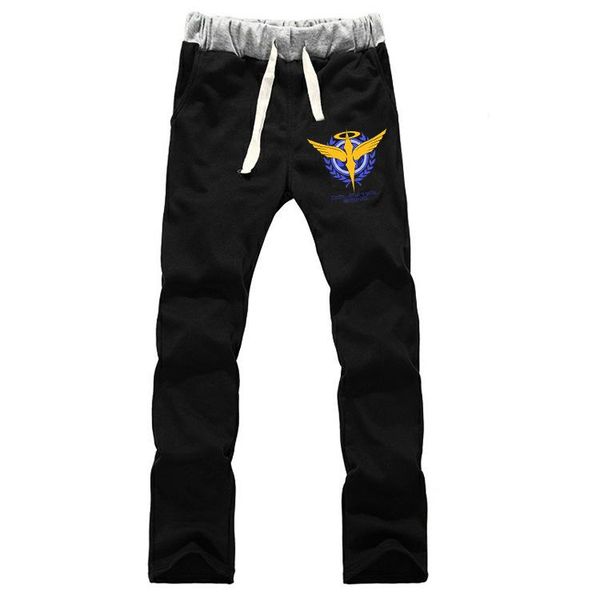 

mobile suit gundam breathable straight sweatpants cosplay costume casual trousers full-length sports pants, Black