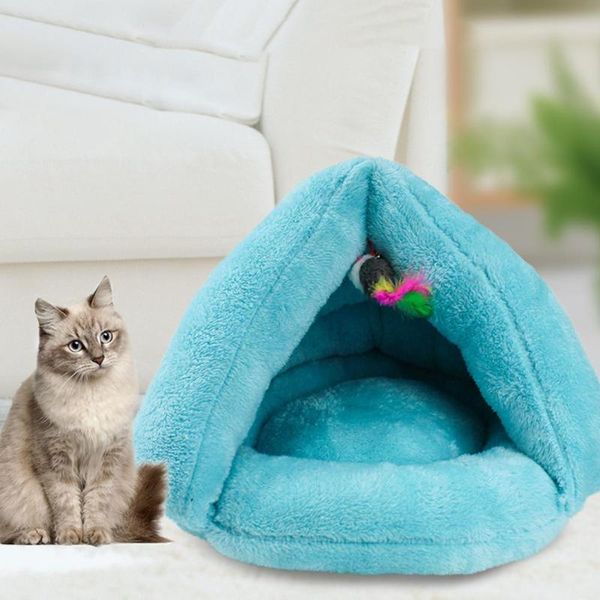 

cat beds & furniture glorystar comfortable short plush triangular nest sleeping bag for pet winter supplies