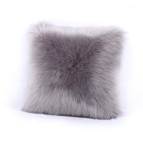

40*40cm fluffy faux fur pillow cover cozy plush pillow case for chair bedroom1