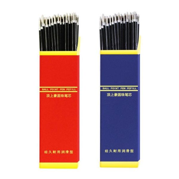 

100pcs/set 0.7mm blue red ink office gel pen ballpoint practice refill writing stationery rod pen refill school tool gift p u6b3, Black;red