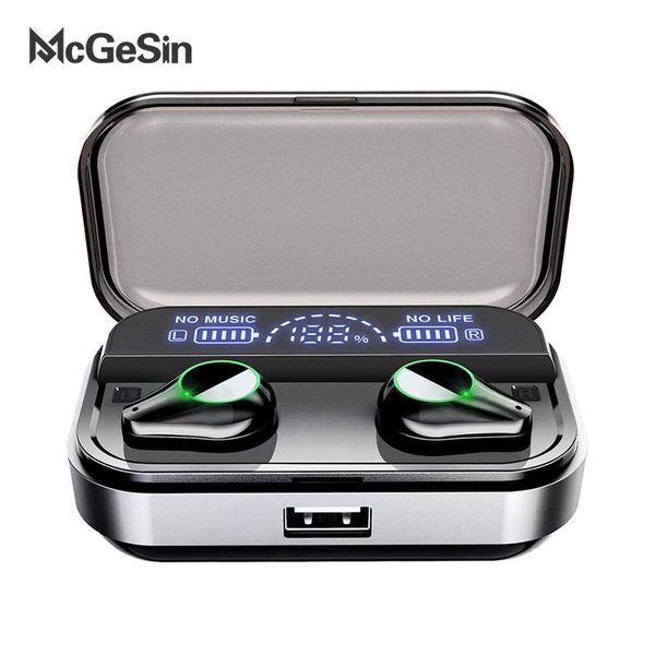 

t10 tws earphones wireless headphone bluetooth 5.0 sport touch control wireless headsets power display earbuds with charging box