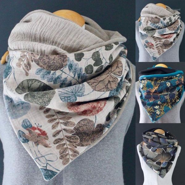 

scarves 2021 scarf women soft wrap casual warm shawls printing fashion retro multi-purpose shawl button1, Blue;gray
