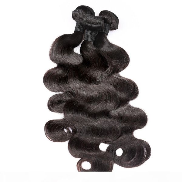 

8a brazilian virgin hair extensions 3 bundles brazilian body wave hair unprocessed remy human hair weave, Black