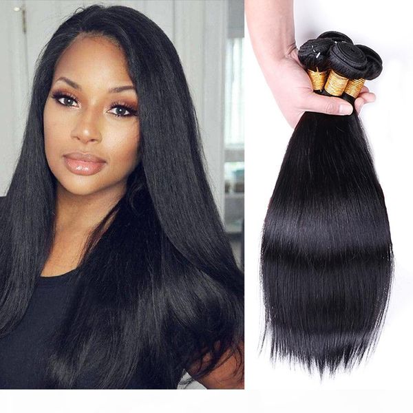 

8a peruvian straight virgin hiar 4 bundles 100% unprocessed peruvian human hair weaves peruvian virgin hair straight dyeable, Black