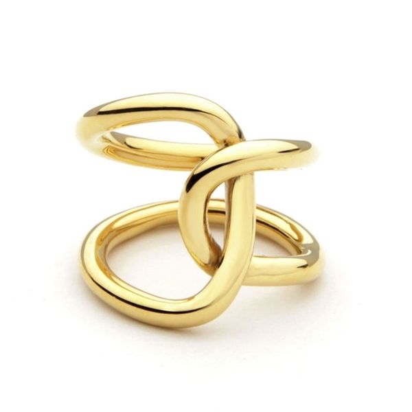 

varole double line cross winding rings for women infinity rings gifts unique design fashion jewelry anel feminino 220210, Slivery;golden