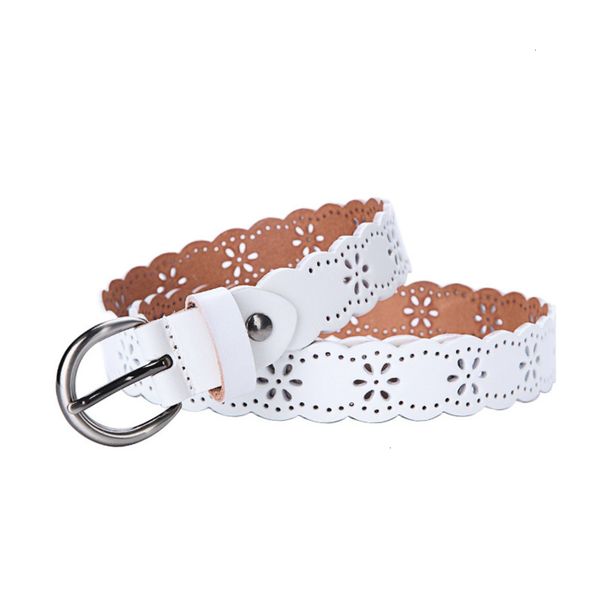 

korean women's decorative new with perforated lace leather pin buckle belt, Black;brown