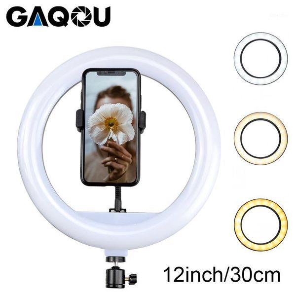

12" 30cm pgraphy led selfie ring light dimmable lamps camera p lamp with phone holder for youtube live makeup studio vk1