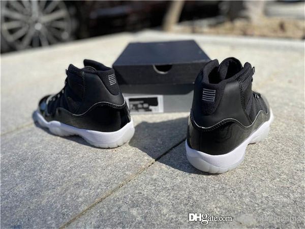 

high air authentic 11 jubilee 25th anniversary sports shoes black white metallic silver 11s real carbon fiber retro men sneakers with box