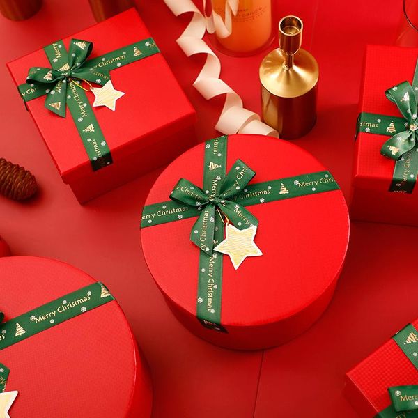 

gift wrap 1pcs round square christmas box flowerpot candy