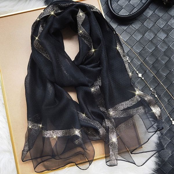 

8ktm small dot scarf women bandana versatile scarf foulard femme hair silk hijab hair band decorate occupation 2020 silk, Black;white