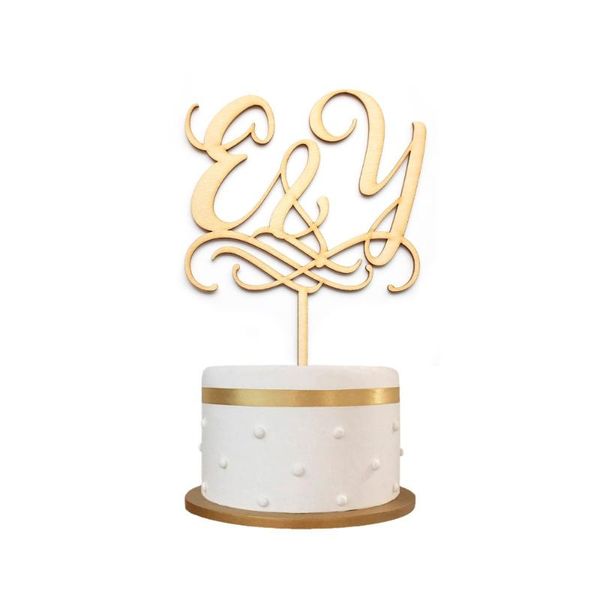 

other festive & party supplies personalized anniversary wood cake er laser out initials custom silver gold mirror acrylic