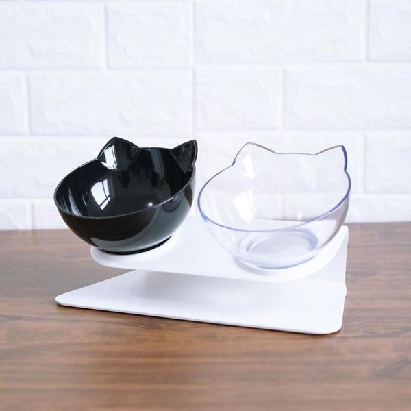 

cat bowls & feeders double bowl dog transparent as material non-slip with protection cervical wlyang1