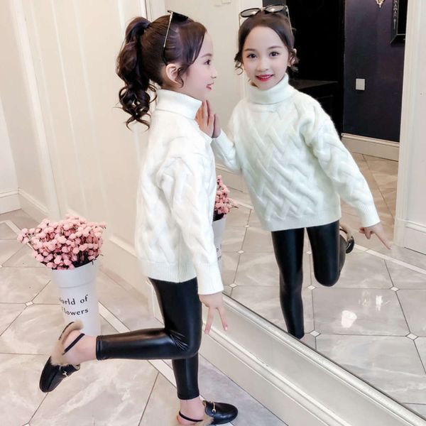 

pullover and new 2020 autumn turtleneck winter foreign sle children's wear middle school girls' knitted bottomcoat eh7d, Blue