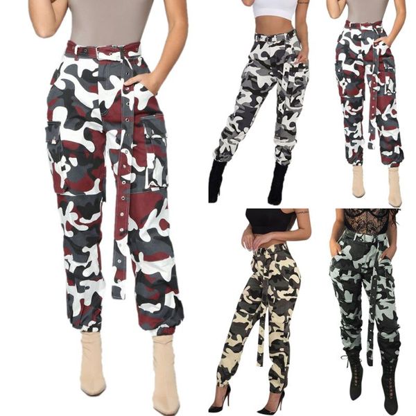 

vicabo women high waist camouflage printed cargo long pants holiday pocket trousers for ladies casual baggy, Black;white