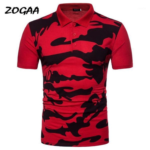 

zogaa 2020 summer style men's shirt fashion short sleeve camo pattern men's slim casual shirt1, White;black