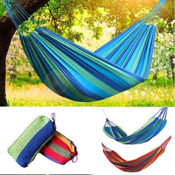 

portable cotton rope hanging tree hammock outdoor swing camping sleep canvas bed comfortable 2 color new