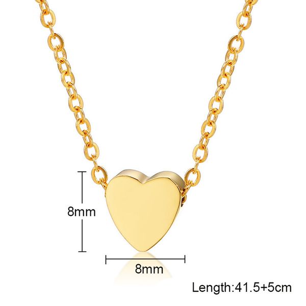 

qwc gbl5 stainless steel necklace sell popular single man 8mm heart shape lover gift women jewelry q1209, Bronze;silver