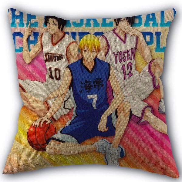 

pillow case arrival kuroko no basuke pillowcase cotton linen fabric square zipper 45x45cm wedding decorative cover