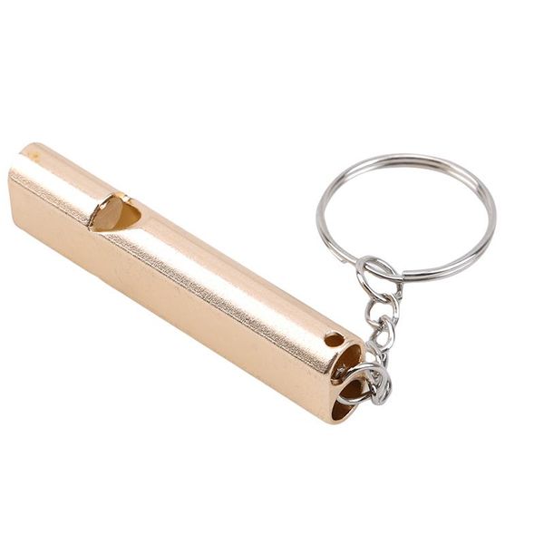 

dual hole high frequency loud aluminum alloy whistle keychain hiking camping outdoor sports tools emergency survival whistle