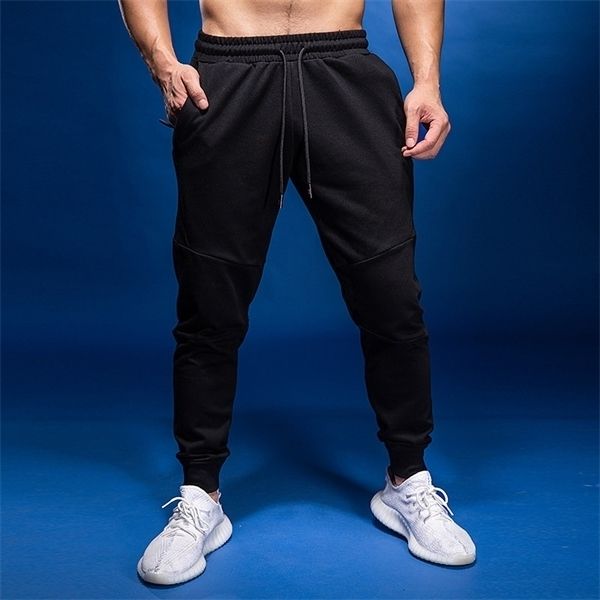 

men cotton sports running with zipper pockets soccer training sportswear jogging gym fintess pants c1118, Gray