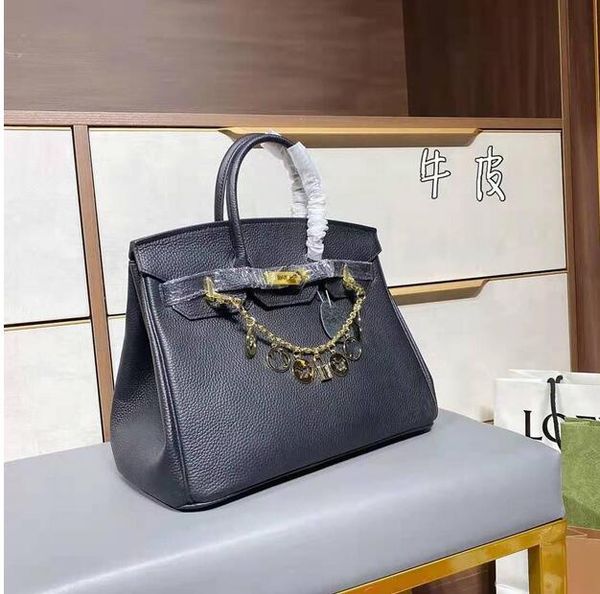 

new luxury designer brand lady bag fashion cowhide material handbag classic shoulder bag birkin platinum bag 01