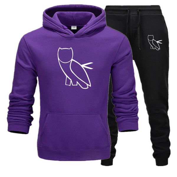 

spring new men hoodies pants 2pcs/sets sweatshirt sweatpants male gyms fitness trousers joggers sportswear tracksuits, Gray