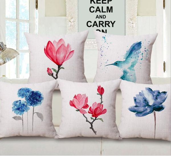 

pillow plum blossom hummingbird camellia neck body pillowcase linen bed pillows cover couch seat cushion home decoration gift
