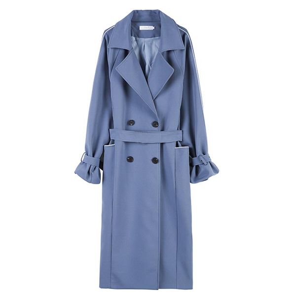 

women's trench coats spring autumn fashion women coat female double breasted slim long lady pockets sashes beige buttons outerwear, Tan;black