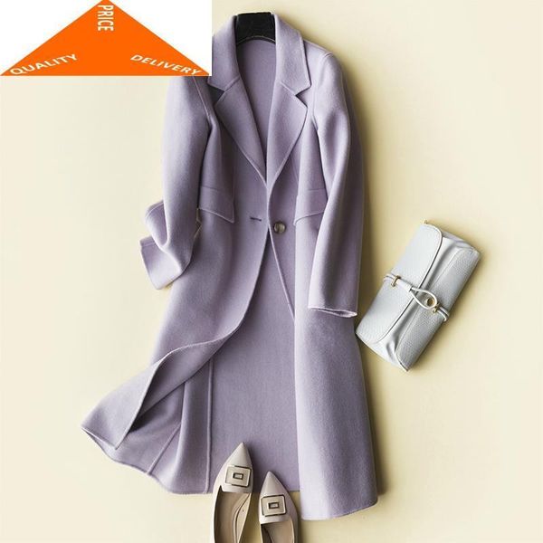 

900% autumn winter wool coat female korean warm spring clothes sided woolen jackets women long slim overcoat 2020 lwl94991, Black