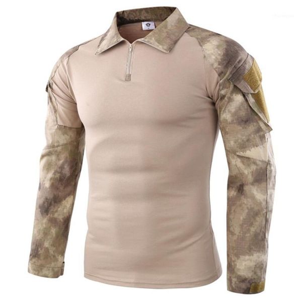 

tactical combat shirt men cotton uniform camouflage t shirt multicam us army clothes camo combat long sleeve1, White;black