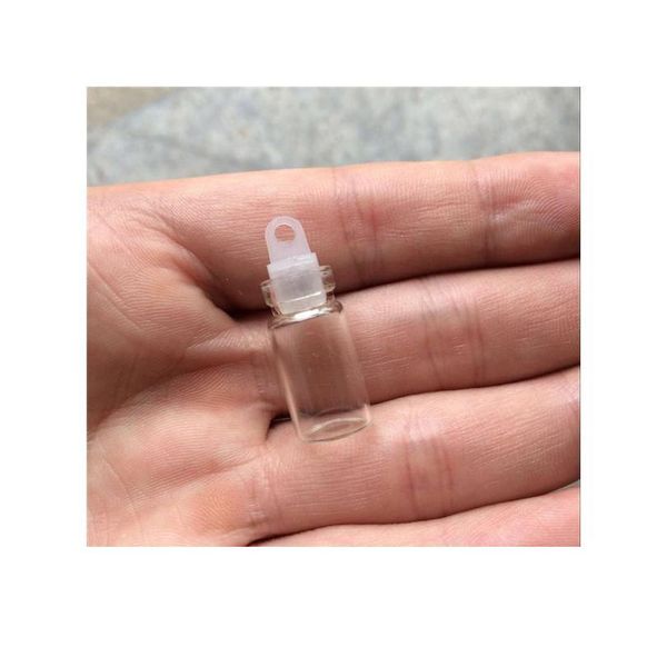 

11*22*7mm 1ml mini transparent clear glass bottles with sealing rubber cover empty glass vials jars wishes bottles 10 bbylrp