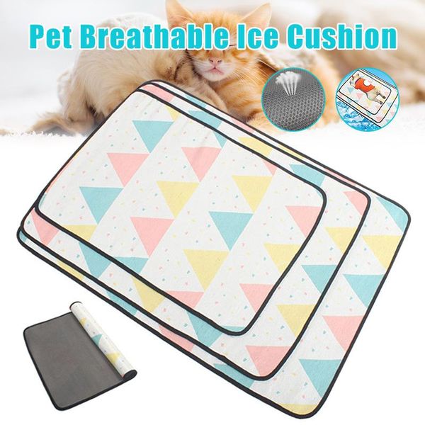 

spot summer pet ice silks cooling mat breathable mesh double-side usable dog cat sleeping mat blanket pad pet supplies hogard