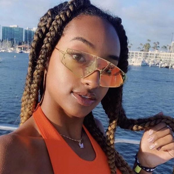 

sunglasses 2021 latest star style retro cat eye women famous designer rivet one piece sun glasses men ladies mirror pink shades, White;black