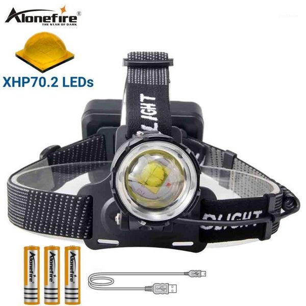 

alonefire hp39 50000lm super bright led headlamp xhp70.2 headlight lamp 18650 zoom fishing rechargeable lantern1