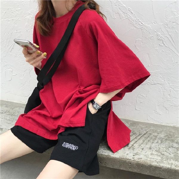 

crop one-piece / suit female 2020 new summer shorts korean version loose fashion casual two-piece short-sleeved t-shirt1, White