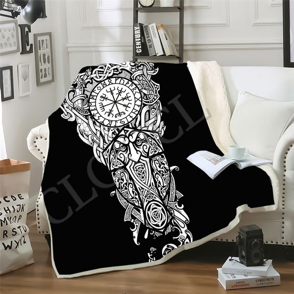 

cloocl blankets pirate viking tattoos 3d print sofa travel throw blanket teens plush quilt