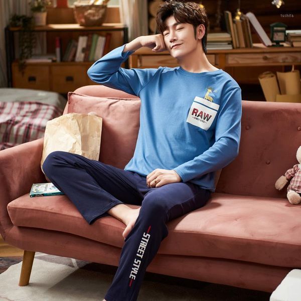 

for men winter warm o-neck lounge male nightwear melifle autumn cotton men's pajamas sets long sleeve pure soft satin sleepwear1, Black;brown