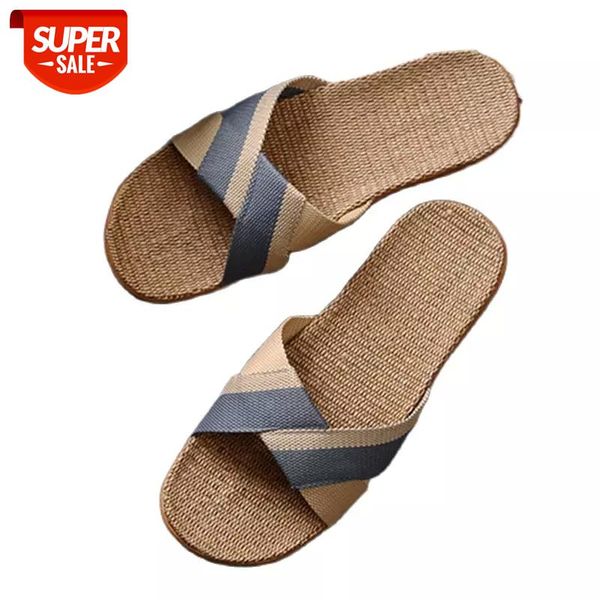 

suihyung new men's summer slippers flats breathable linen casual sandals home bathroom non-slip flip flops indoor shoes pantufa #gg8n