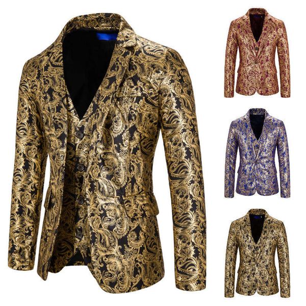 

new men's suits bright face gilt printing suit for fall / winter 2020, White;black