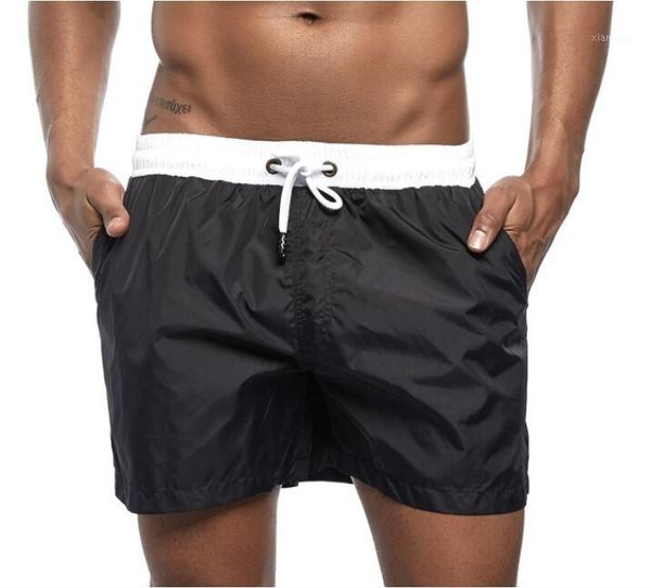 

men's swimming board shorts bathing suits for men fashion swim sport trunks quick dry swimwear with mesh lining pocket1, White;black