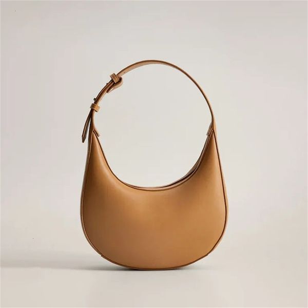 

vintage half moon women shoulder bags designer handbags luxury pu leather messenger bag retro baguettes shape female purses 2020