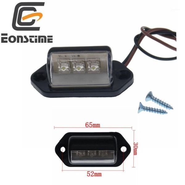 

eonstime 12v/24v car truck 3 led license number plate light backup pickup rear reverse tag lamp side light signal tail1